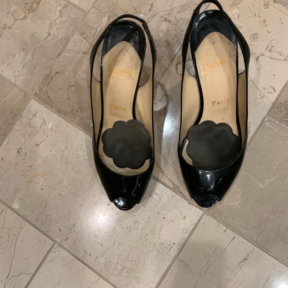 Christian Louboutin Altadena 100 Slingback Patent Peep Toe pumps-37.5